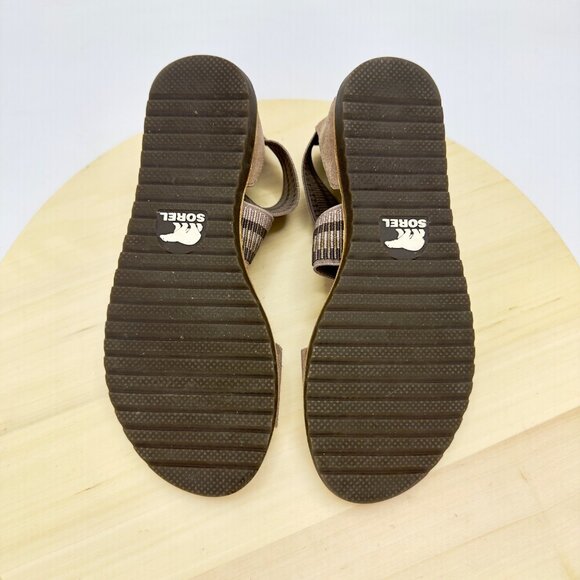 Sorel Ash Brown Ella Suede Leather Strappy Open Toe Flat Sandals Size 5.5 NEW! - Picture 6 of 8